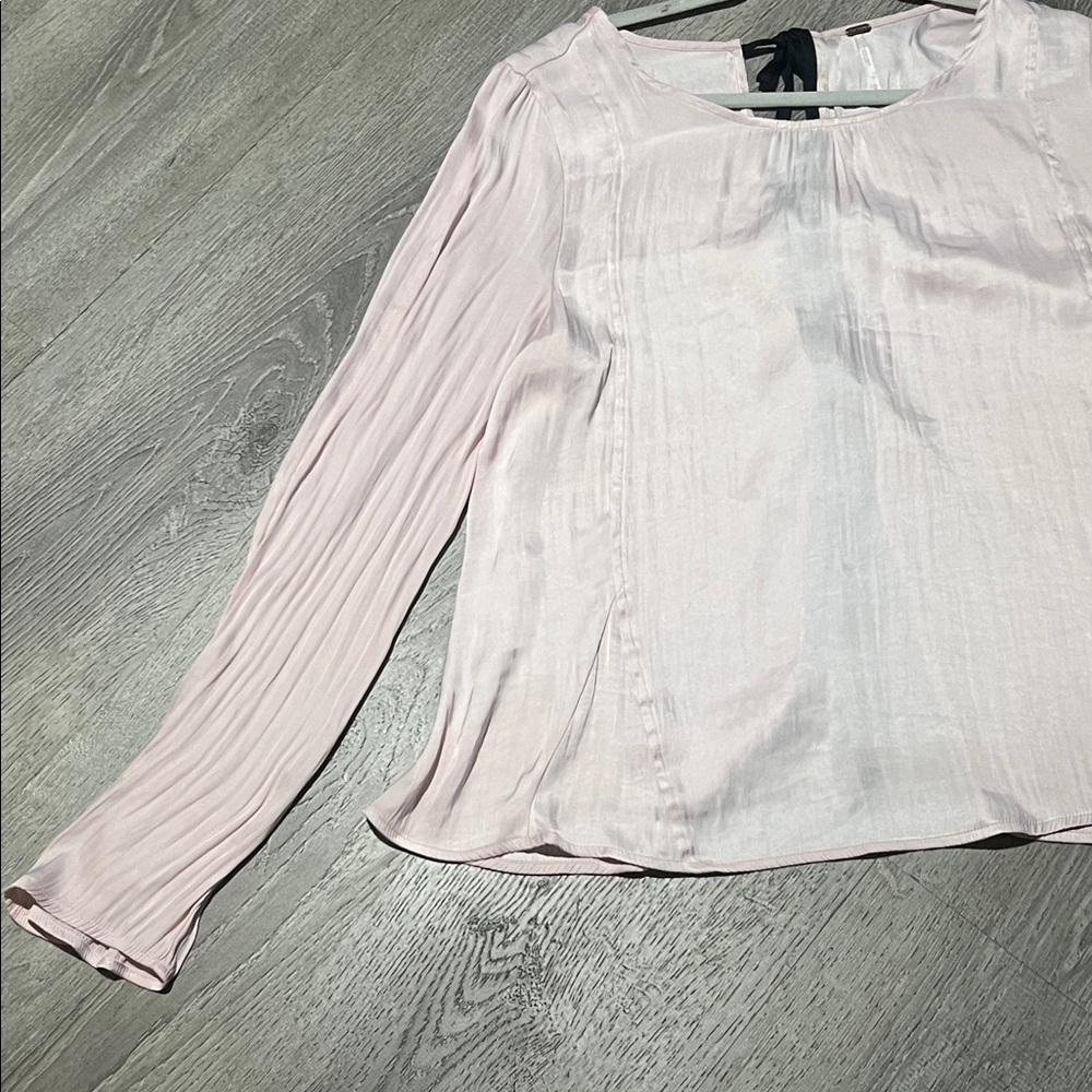 Free People Pink Arabella Tie Back Satin Blouse - Picture 9 of 14